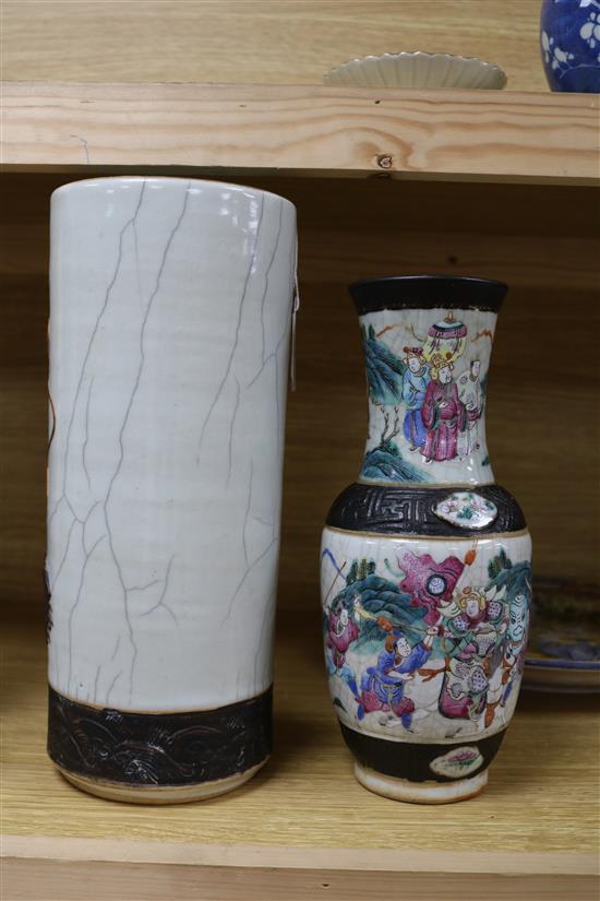 Two Chinese crackle glaze vases, late 19th century tallest 30cm